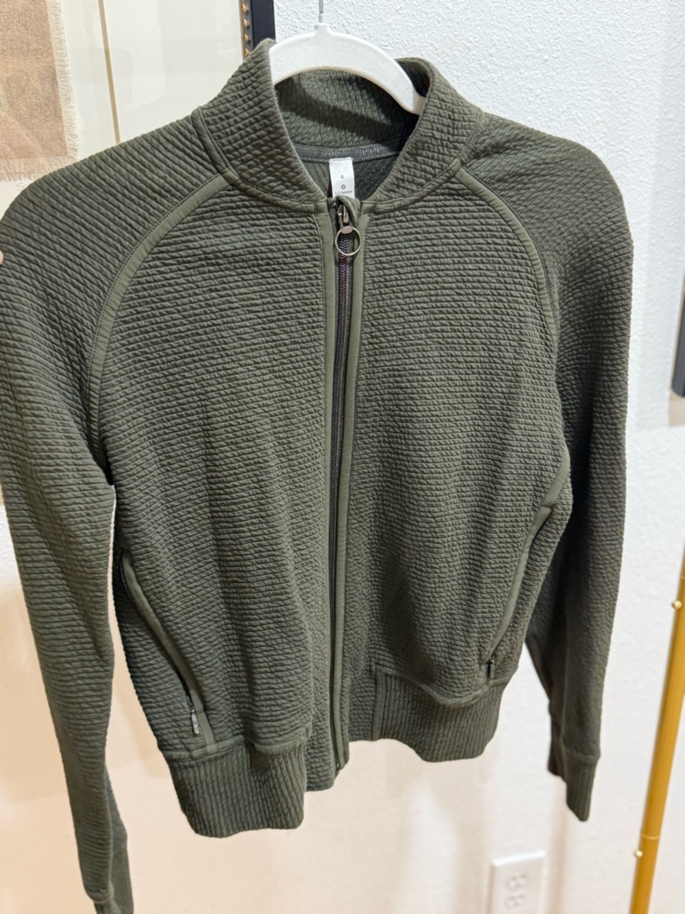 lululemon athletica Olive Green Quilted Full-Zip Utility Jacket